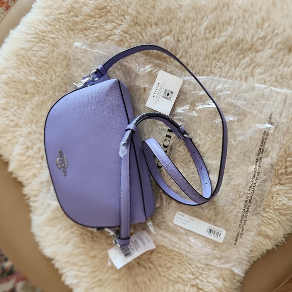 NWT Coach Light Violet Madi Crossgrain Leather Crossbody Bag 💜🩶🎁 - Picture 15 of 17